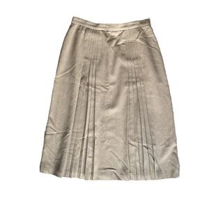 Pendleton Vintage Virgin Wool A-Line Skirt Pleated Tan Caramel Size 14 vintage